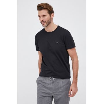 Gant tricou din bumbac culoarea negru, neted