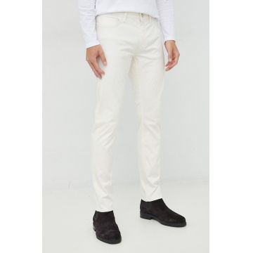 Michael Kors pantaloni barbati, culoarea bej, mulata