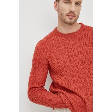 Pepe Jeans pulover din amestec de lana barbati, culoarea rosu,