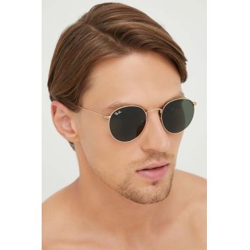 Ray-Ban ochelari de soare barbati, culoarea auriu