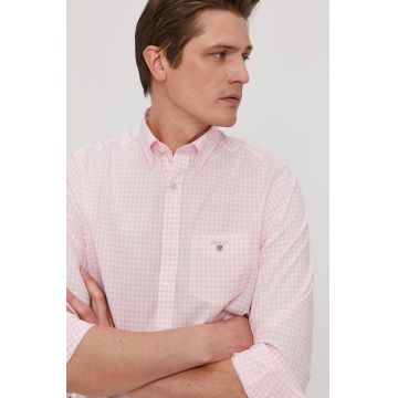 Gant Cămașă 3046700 bărbați, culoarea roz, cu guler button-down, regular