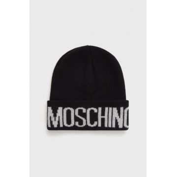 Moschino caciula din amestec de casmir culoarea negru,