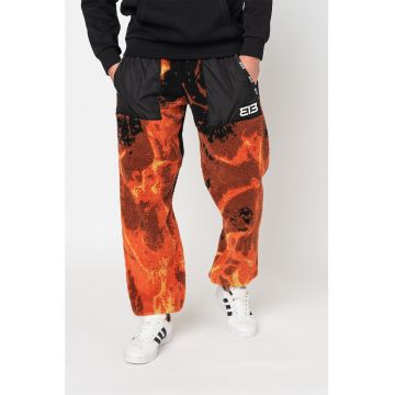 Pantaloni sport cu snur si imprimeu