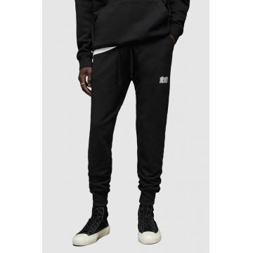 AllSaints pantaloni de trening barbati, culoarea negru, neted