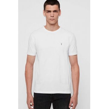 AllSaints tricou din bumbac culoarea alb, neted