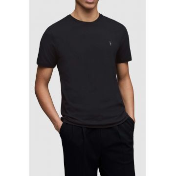 AllSaints tricou din bumbac culoarea negru, neted