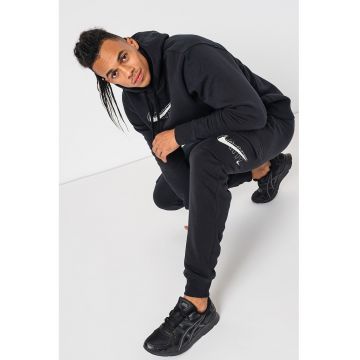 Pantaloni cargo cu detaliu logo contrastant - Negru