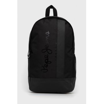 Pepe Jeans rucsac barbati, culoarea negru, mare, cu imprimeu