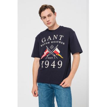 Tricou cu imprimeu si maneci cazute