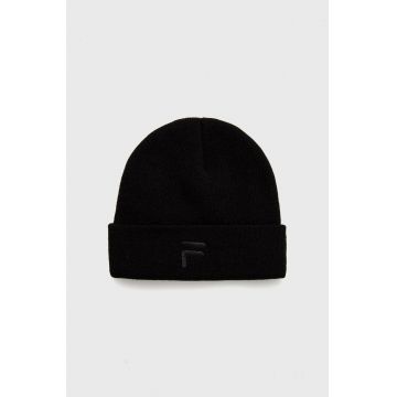 Fila caciula culoarea negru, din tricot gros