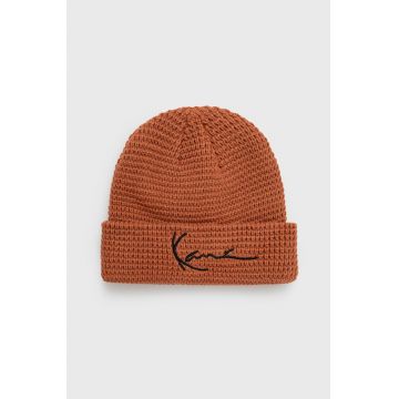 Karl Kani caciula culoarea maro, din tricot gros