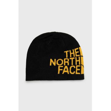 The North Face beanie cu doua fete culoarea negru, din tesatura neteda The North Face beanie cu doua fete culoarea negru, din tesatura neteda