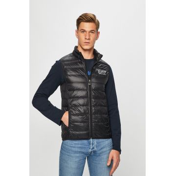 EA7 Emporio Armani vesta de puf barbati, culoarea negru