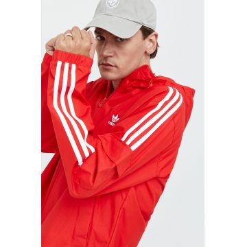 adidas Originals geaca barbati, culoarea rosu, de tranzitie