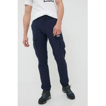Helly Hansen pantaloni de exterior barbati, culoarea albastru marin