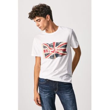 Tricou de bumbac cu imprimeu logo Flag
