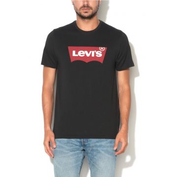 Tricou negru cu imprimeu logo