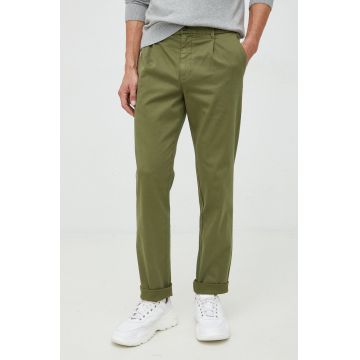 United Colors of Benetton pantaloni barbati, culoarea verde, drept