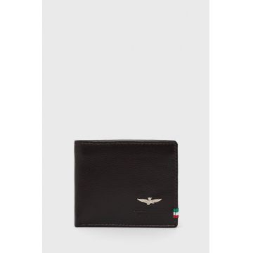 Aeronautica Militare portofel de piele barbati, culoarea maro