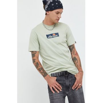 Ellesse tricou din bumbac culoarea verde, cu imprimeu