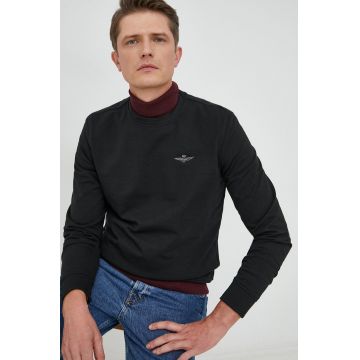 Aeronautica Militare bluza barbati, culoarea negru, neted