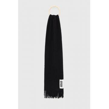 Drykorn Fular Gaze culoarea negru, material neted