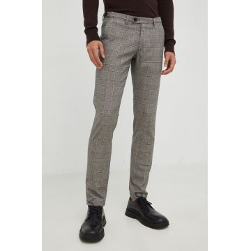 Drykorn pantaloni barbati, culoarea verde, drept