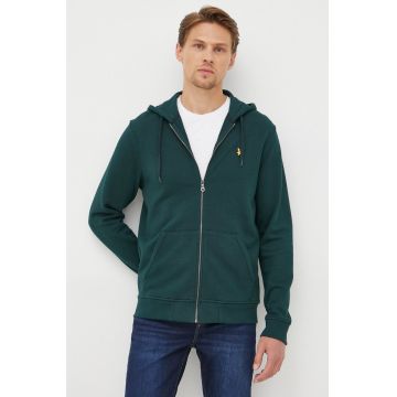 Lyle & Scott hanorac de bumbac barbati, culoarea verde, neted