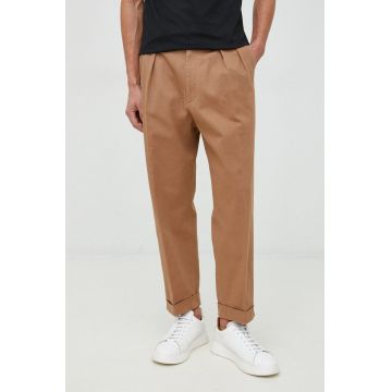 Manuel Ritz pantaloni barbati, culoarea maro, cu fason chinos