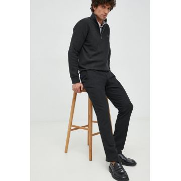 Manuel Ritz pantaloni barbati, culoarea negru, cu fason chinos