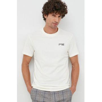 Manuel Ritz tricou din bumbac culoarea bej, cu imprimeu