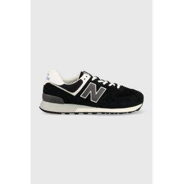 New Balance sneakers din piele U574bk2, culoarea negru U574BK2-BK2